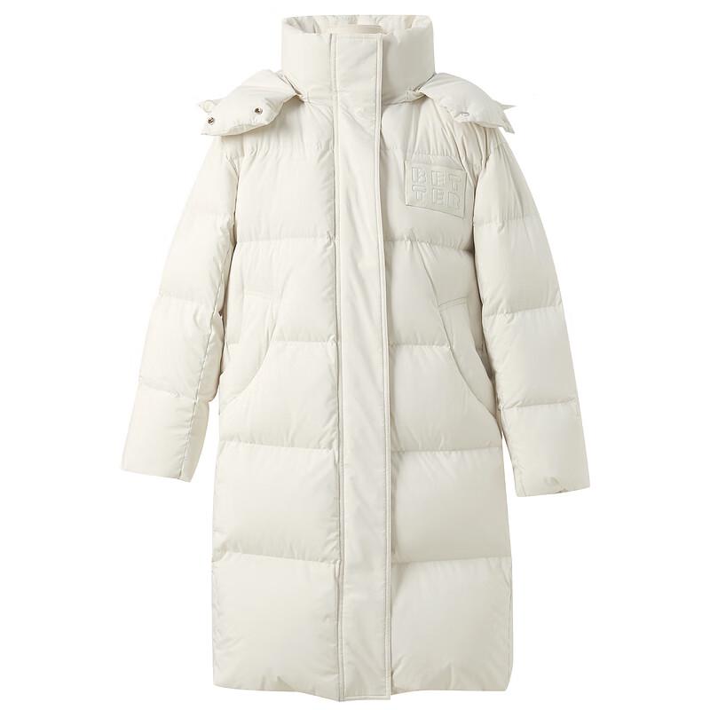 Sancai Duxing Women's Long Hooded Goose Down Puffer Jacket