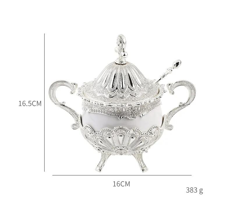 Sucrier mode sucrier bouteille d'assaisonnement cuisine de restaurant nécessités quotidiennes motif paon doré méthode sucre