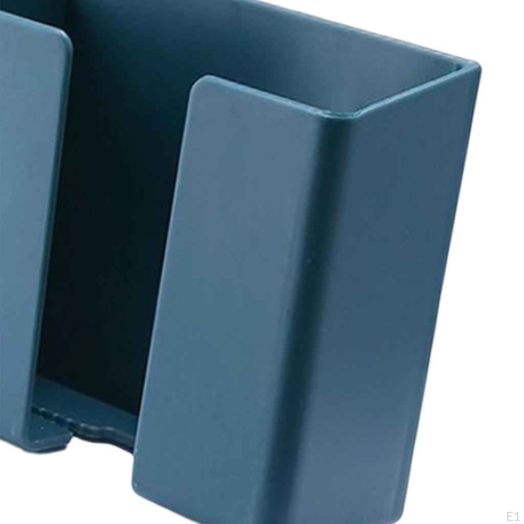 Double Layer Wall Mounted Organizer Box Holder Punch Free TV Remote Control Storage Phone Plug