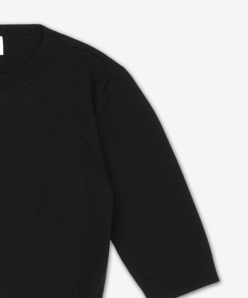 SAINT LAURENT Wool Crop Half Sleeve Knit - Black / 818023Y76Yj1000