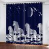 Cortinas blackout de cavalo para o quarto, cortinas de animais na sala de estar, cortina para janela, decoração de casa, alto sombreamento (70%-90%)2 Painel