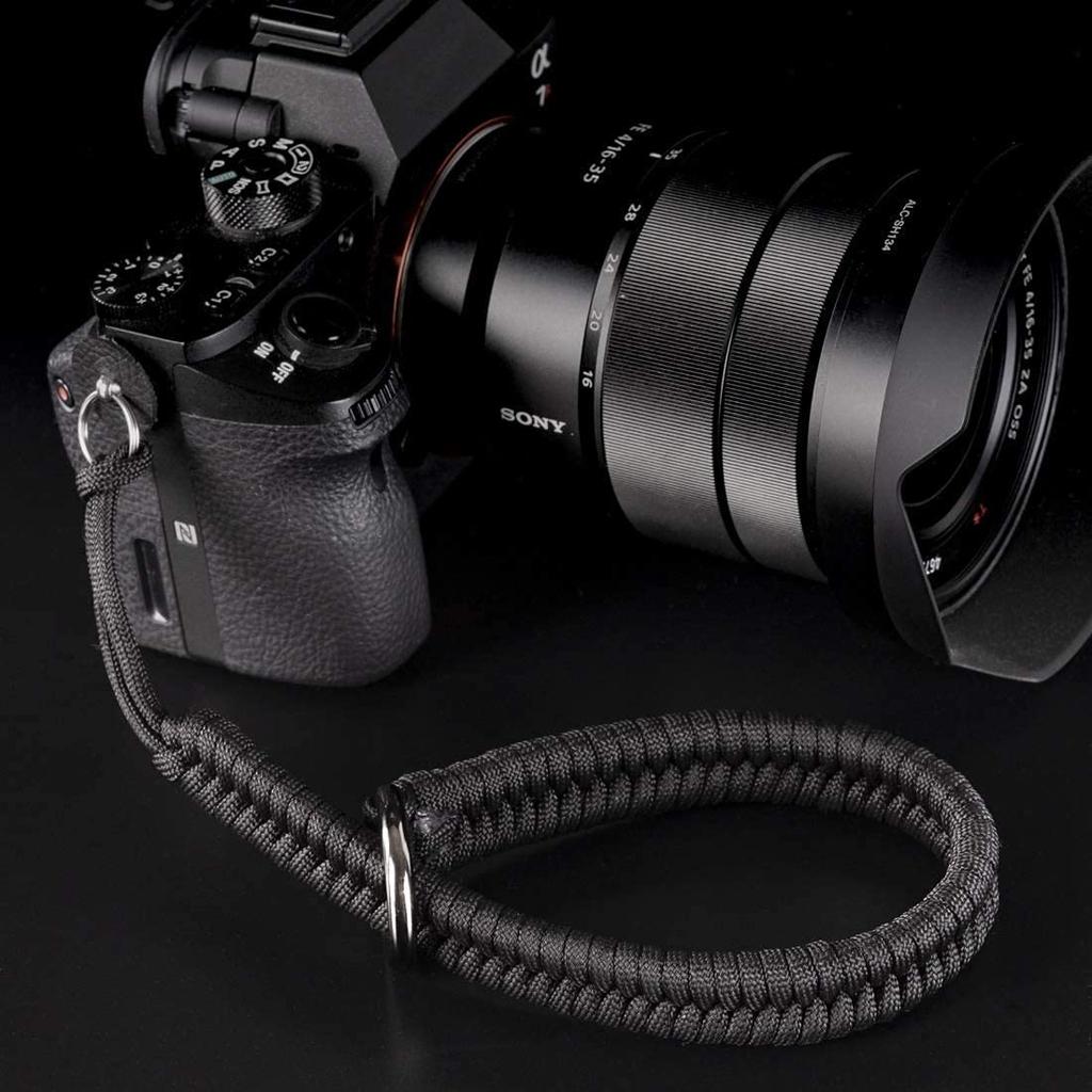 Camera Wrist Strap Paracord Camera Hand Strap Wrist Lanyard for DSLR or Mirrorless Medium [Qiang Ni] - High-End Cameras, Black,