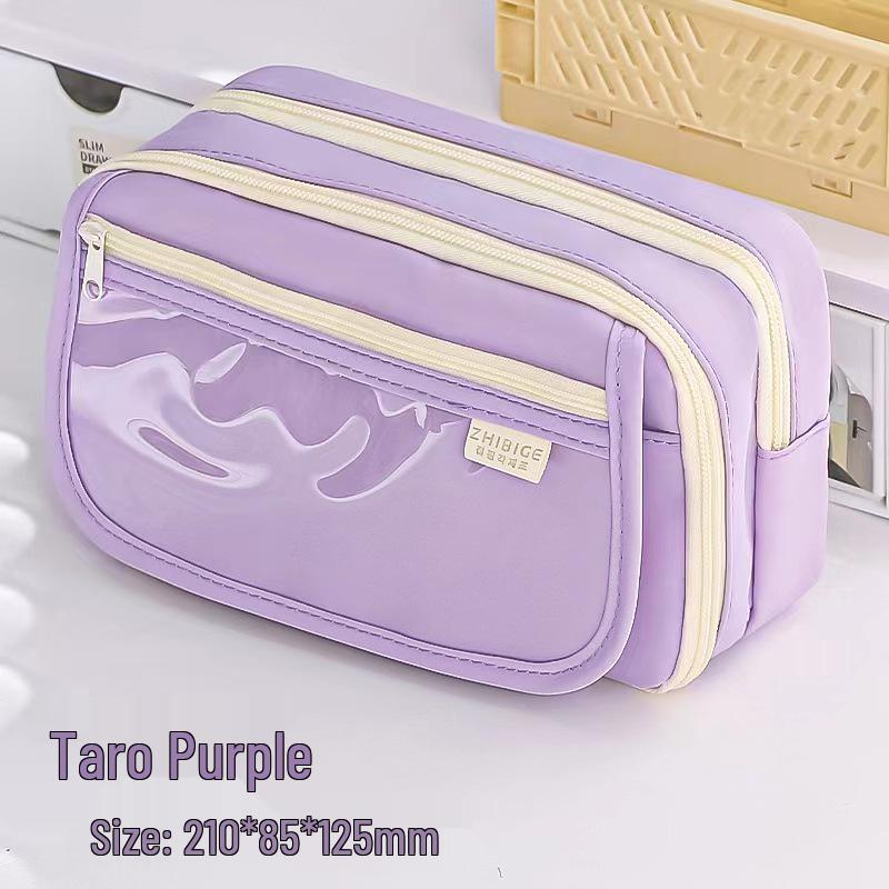 2024 Stylish Girls' Transparent Pencil Case - Large Capacity for Junior High & Primary Students