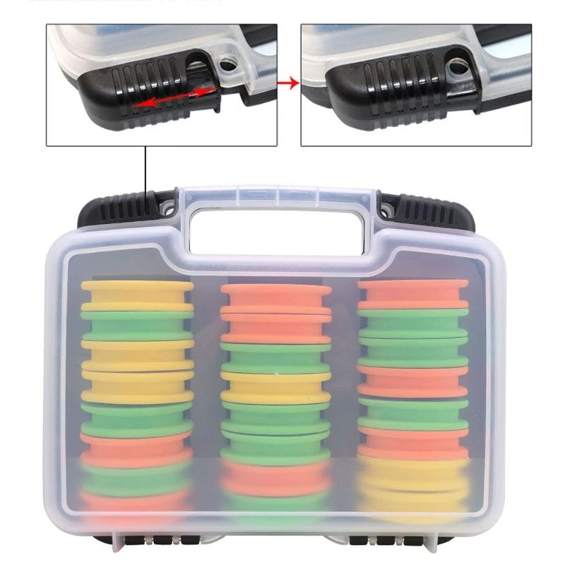24Pcs Light Weight Fishing Rig Spools Foam Board Fishing Line Storage Holder Winding Board with Storage Box