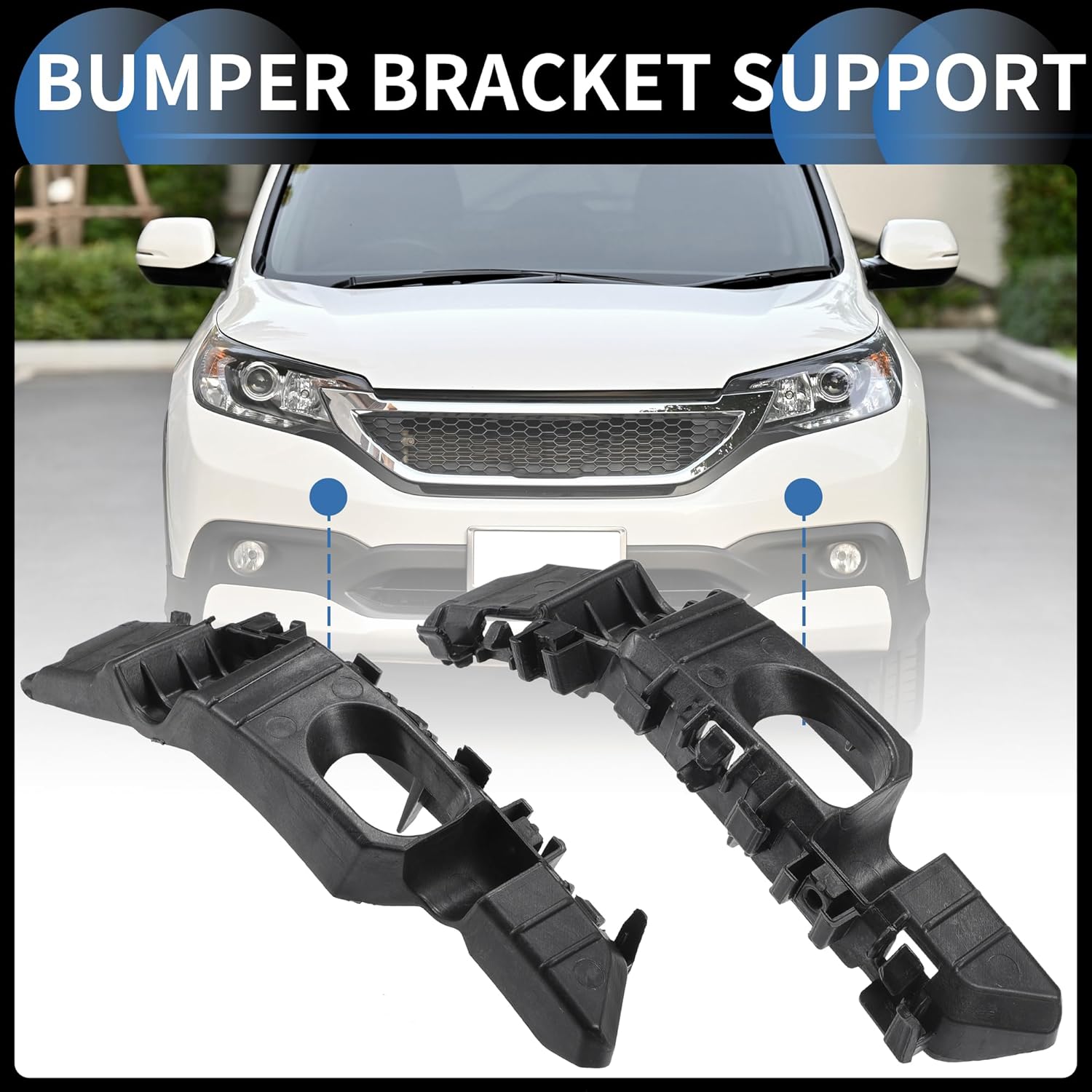 

Bumper Support Bracket, Left and Right Side Front Bumper Retainer Bracket Hold Mount No.86551N9000 for Hyundai Tucson 2022-2023 ABS Plastic Black, 1