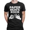 Paper Beats Rock TShirts for Men Crew Neck Pure Cotton T Shirt Rock Paper Scissors Short Sleeve Tee Shirt Big Size Clothing
