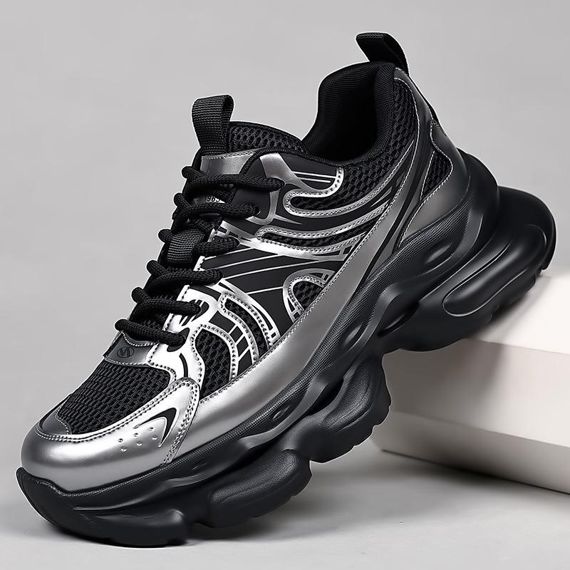 

Модные дизайнерские сетчатые повседневные кроссовки на платформе для мужчин, весна-осень, спортивная мужская обувь на мягкой подошве, модные кроссовки для бега, увеличивающие рост 39