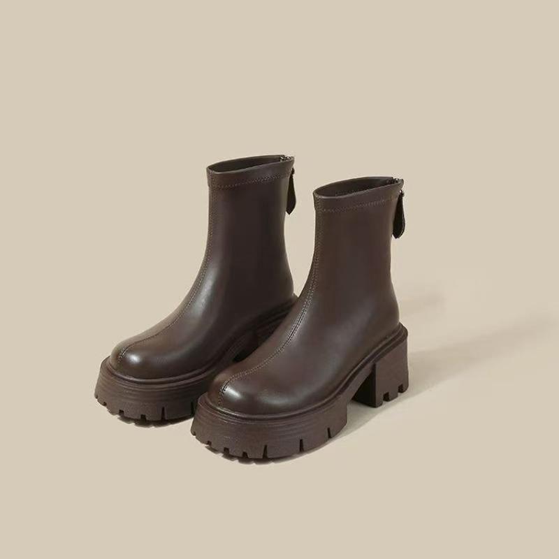 New Thick-soled Women's Shoes, Retro Boots, Height-increasing and Fashionable Ankle Boots