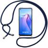 Oppo Reno 8 5G Phone Chain Case - eFConnection - Transparent-Navy Blue - Soft - Silicone