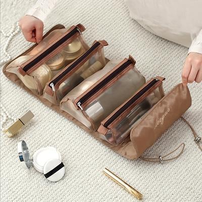 Sac à cosmétiques de voyage pliable, trousse de toilette polyvalente Portable pour maquillage