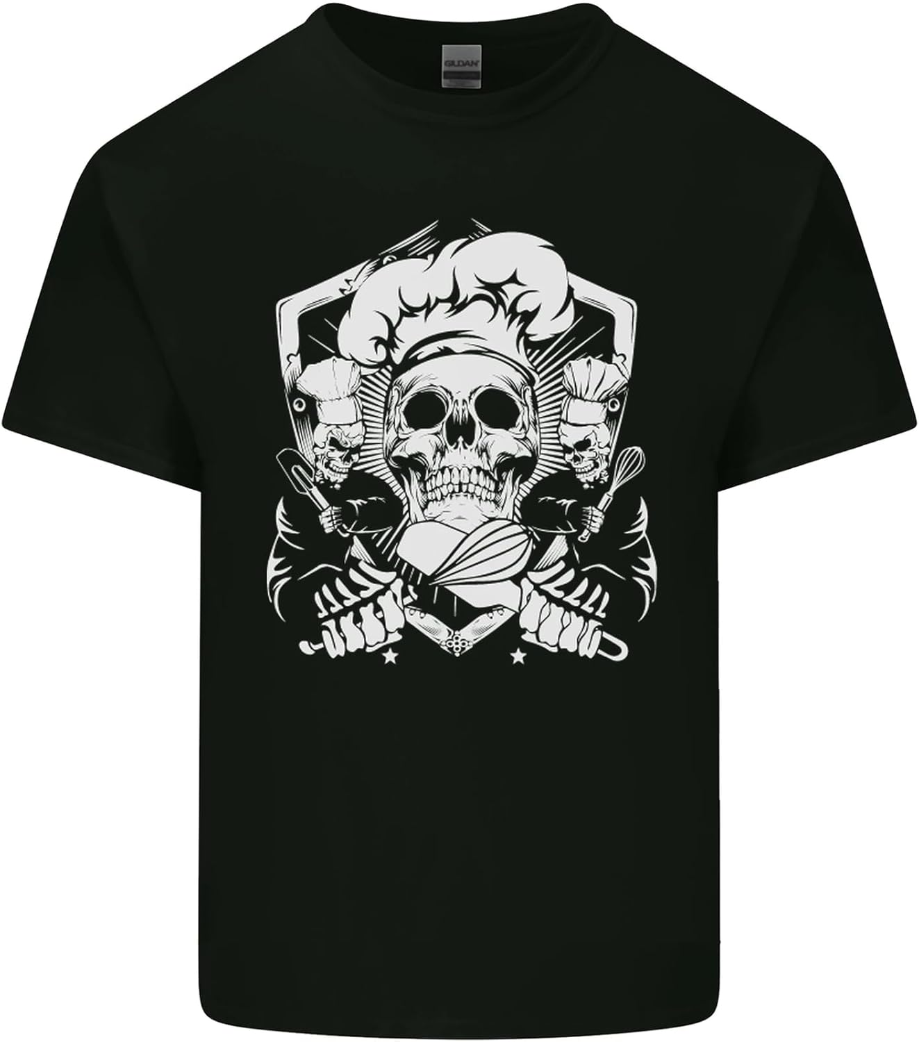 Skull Chef Cooking Cook Baker Baking Mens Cotton Men T Shirt Tee Top 4XL чёрный