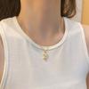 2026 Cute Dolphin Pendant Necklace - Gold Plated Zircon Tail Pearlescent Animal Collarbone Chain for Women Ocean Jewelry