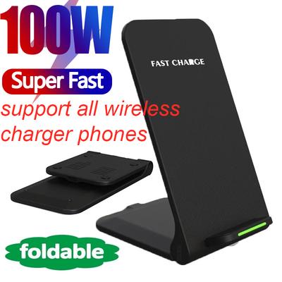 100W NEW QI Wireless Charger Stand Foldable Phone Stand for Iphone 16 13 14 15 Pro XR XS 8 Samsung S22 S21 S20 S9 Xiaomi