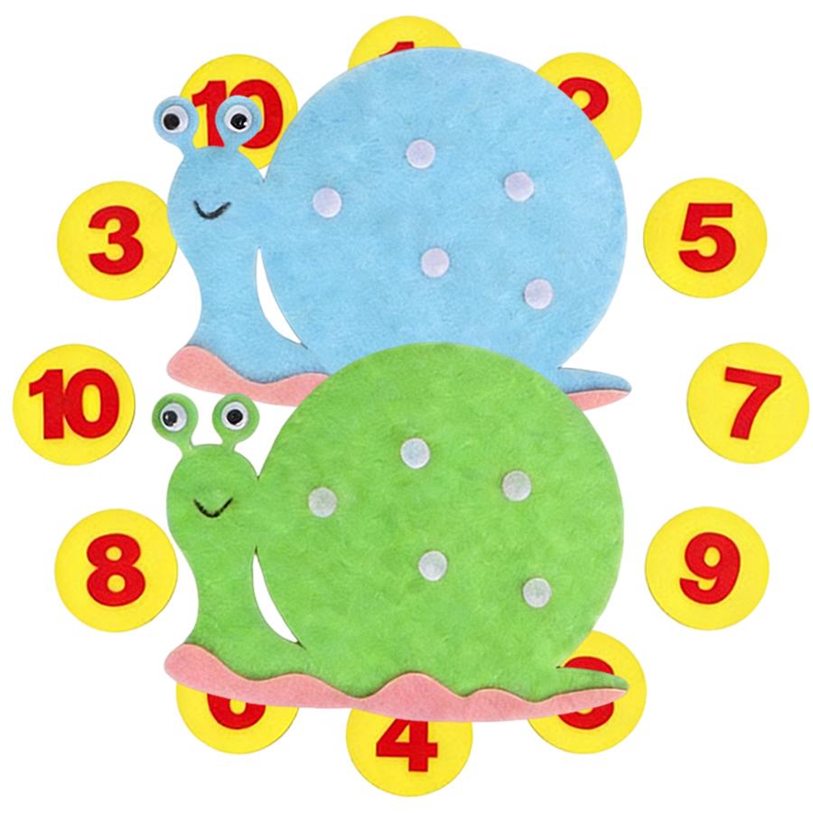 1-10 Digital Snail Cartoon Felt School Mathematics Teaching Aids Color Number Cognitive Felt Teaching Tools School Supplies