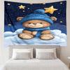 Teddy Bear Night Sky Tapestry Hanging for Bedroom,Livingroom, Playroom,Decor Art Room Wall Tapestry Holiday and Birthday Gifts