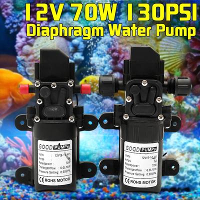 72W Water Pump 130PSI 6L/Min Stable High Pressure Diaphragm Water Pump Pressure Protection Water Sprayer