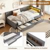 Upholstered Bed Extendable Sofa Bed 90x200cm with Slatted Frame, Multifunctional Bed Made of Skin-Friendly Velvet Fabric