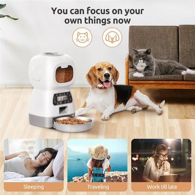 3.5L Automatic Pet Feeder for Cat WiFi Smart Whirlpool Slow Dog Feeder with Recorder Large Capacity Timing Cat Food Distributor