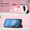 For Google Pixel 9/Pixel 9 Pro Case with Strap Marble Pattern Leather Phone Cover Card Holder