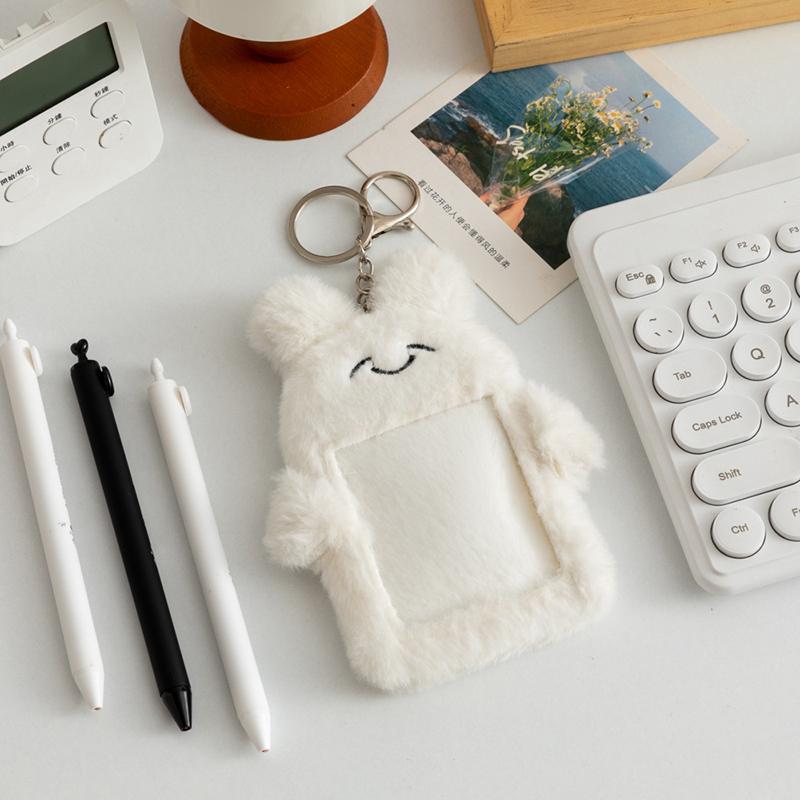 Cartoon Animal Characters Plush Album Card Holder Bus Card Bank ID Card Protective Display Sleeves Backpack Pendant Gifts