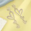 Orecchini Pendenti Geometrici a Forma di Cuore di Lusso Con Zirconia Per Donna Gioielli da Sposa
