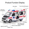 1:24 Alloy Ambulance Cars Toy Diecast Model Doors Opened Police Car Miniature with Light Music Vehicle Child Festival Gifts
