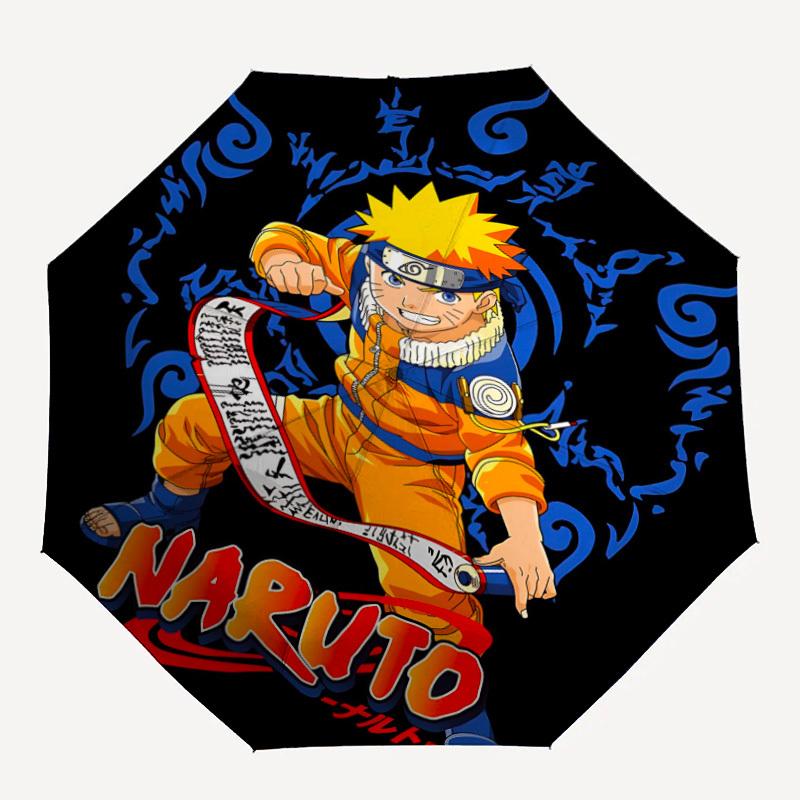 

1pc Naruto Anime Automatic Folding Umbrella with 8 Bones, 3-Fold Compact Umbrella, Compact Design On-the-Go Essential, casual outdoor access