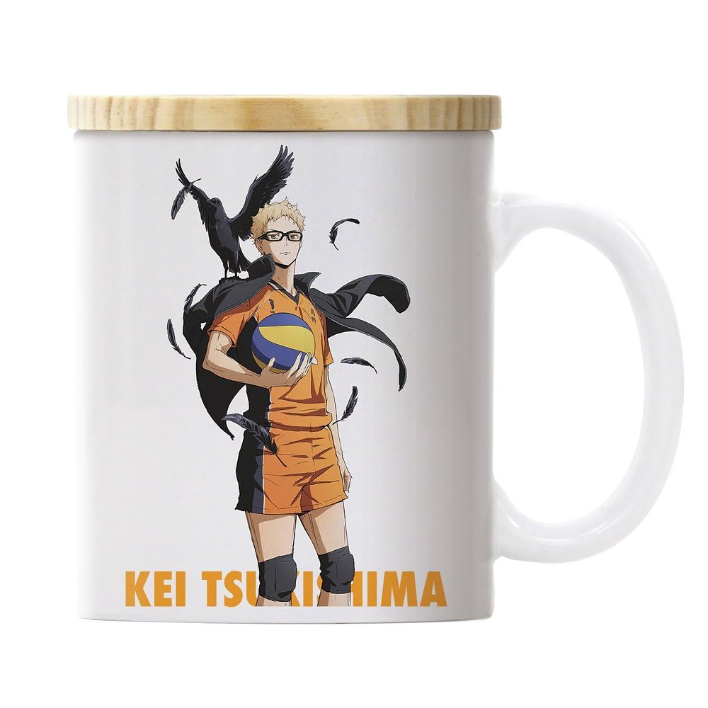 COSPA Haikyuu Tsukishima Kei Full-Color Mug with Lid Forward Version
