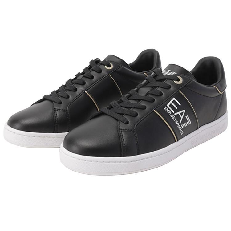 Emporio Armani Round Toe Lace-Up Comfortable Low-Top Sneakers Unisex sneakers Black X8X102XK346M700