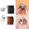 2Pack Mini Leather Photo Album with Keychains for Travel 2Inch Key Photo