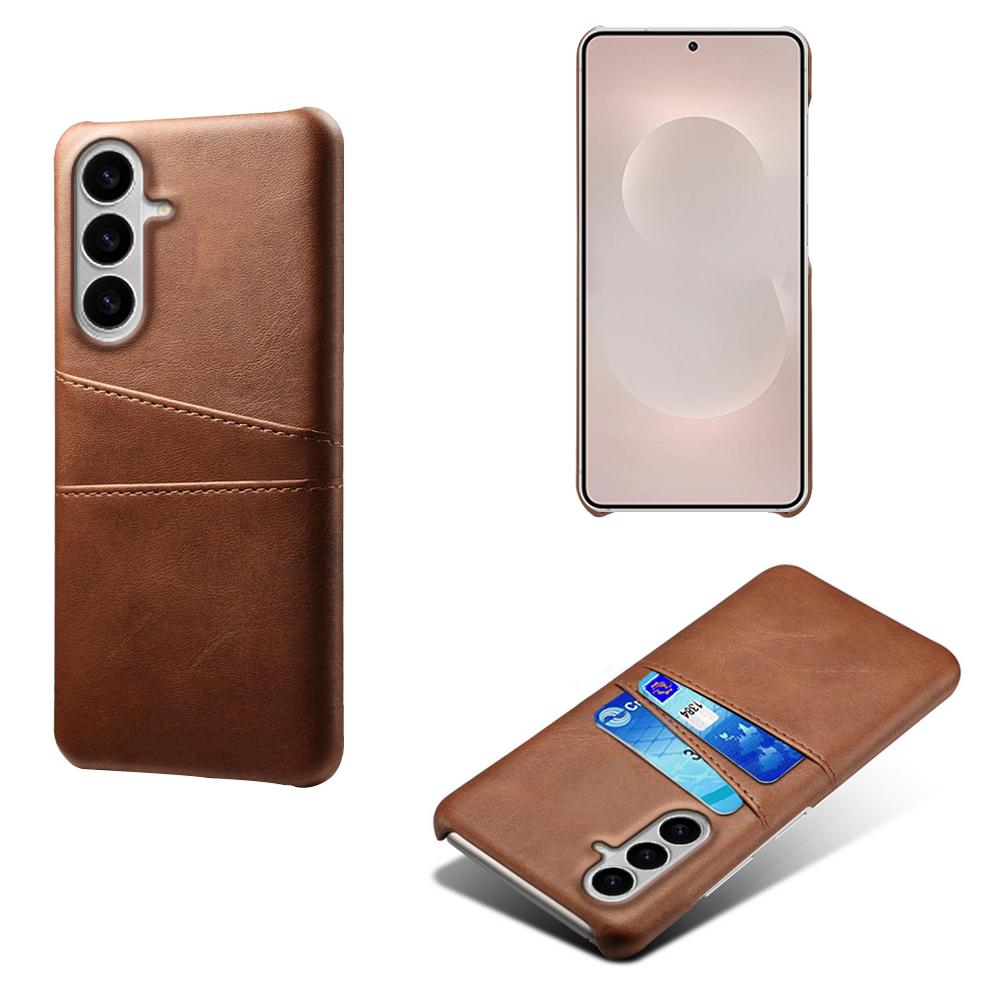 For Samsung Galaxy S26+ Case Dual Card Slots PU Leather + Hard PC Phone Cover