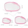 Plastic Clear Hard Shell Zipper Case Heart Waterproof Toy Storage Organizer Bins Stackable Portable Cosmetic Bag