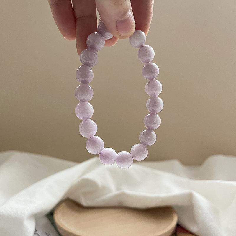 Natural Purple Lithium Hui Bracelet Women'S Single Circle Beaded Purple Crystal Bracelet Jewelry Gift