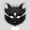 Plush Feline Foxes Half Face Mask With Sparkling Rhinestones Perfect For Costume Balls Lightweight Fabric