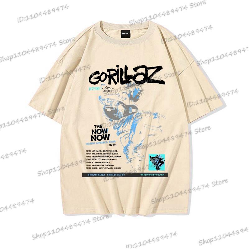 Tricou din bumbac Gorillaz Trupa Rock Streetwear Punk Gât Rotund Harajuku Îmbrăcăminte Bărbați Rol Virtual Gorillaz Tricouri Fashion Unisex