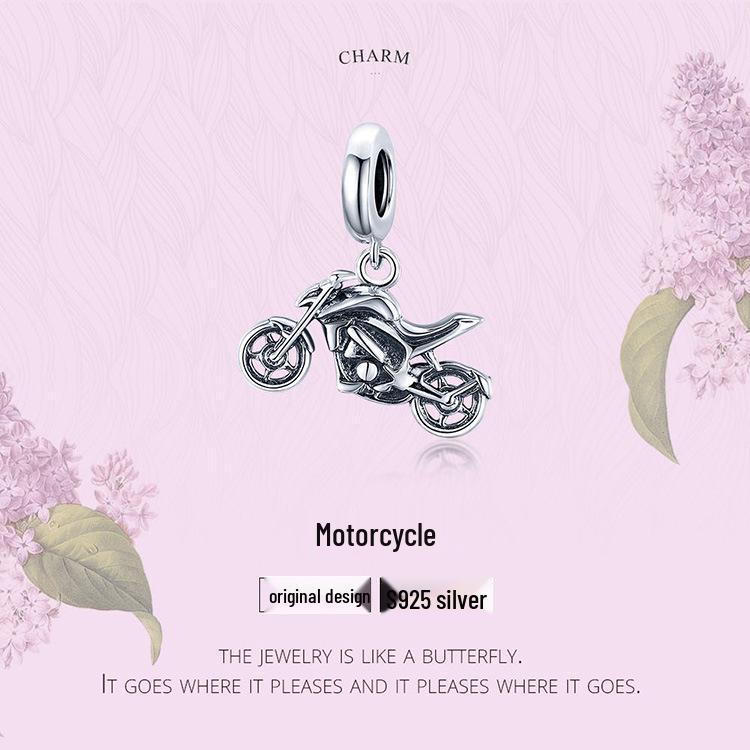 Pandantiv Motocicletă Ziyun S925 Argint Sterling, Accesoriu DIY Cool în Stil Sportiv (SCC1712)