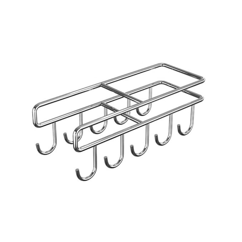 

Wall Mount Pot Lid Rack For Cabinet Storage Cutting Board Holder with Hook Space Efficient Kitchen Accessory