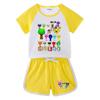 Kids' Summer Color Block Sports Set: Short Sleeve T-shirt & Hot Pants