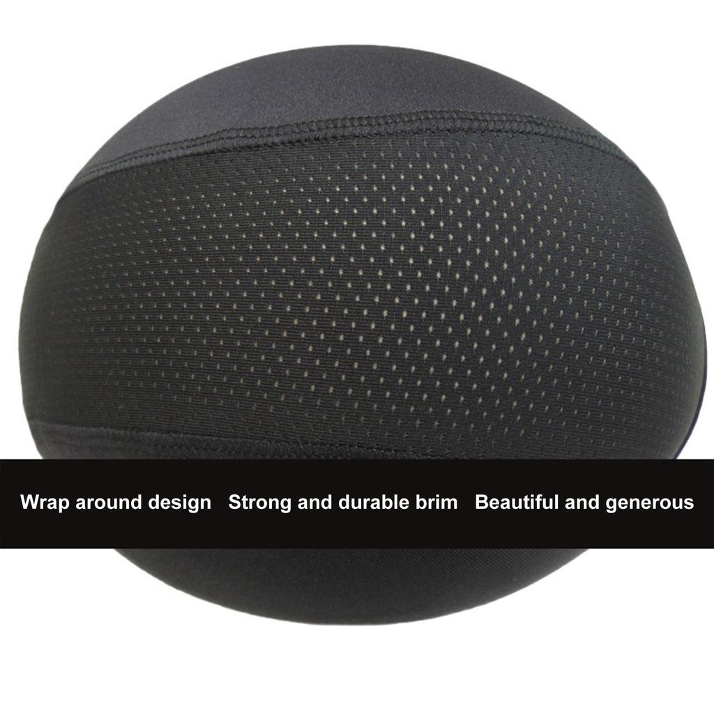 Helmet Lined Cap Breathable Sweat Absorbing Stretchy Unisex Motorcycle Helmet Liner for Cycling Running Black