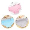 3Pcs/Set Women Cotton Briefs Solid Color Panties Comfortable Mid Rise Underpants Breathable Daily Girls Underwear
