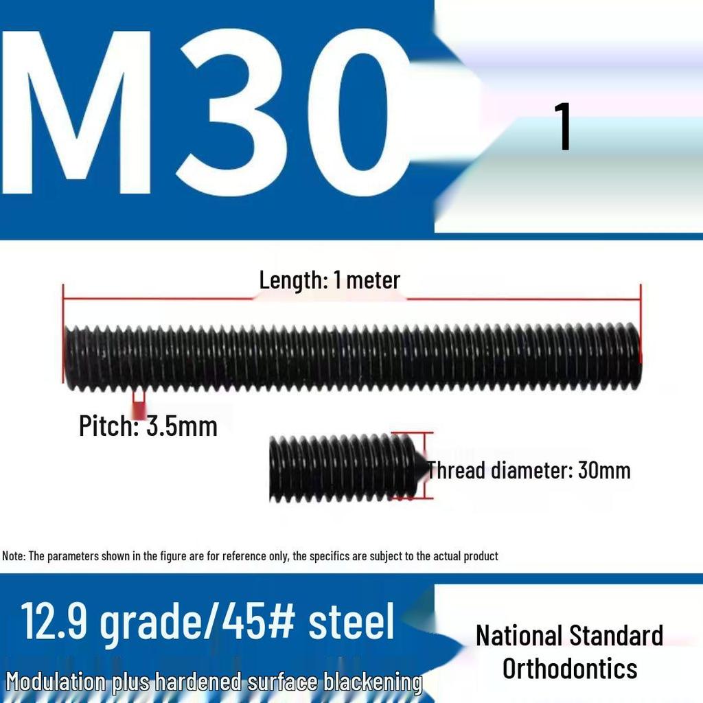 High-Strength Full Thread Lead Screw, 10.9 & 12.9 Grade, M8, National Standard