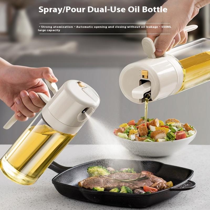 550Ml Oil Sprayer Bottle Bbq Cooking 2 In 1 Oil Dispenser Olive Oil Pourers Sprayer Kitchen Baking Oil Mister Vinegar Bottle