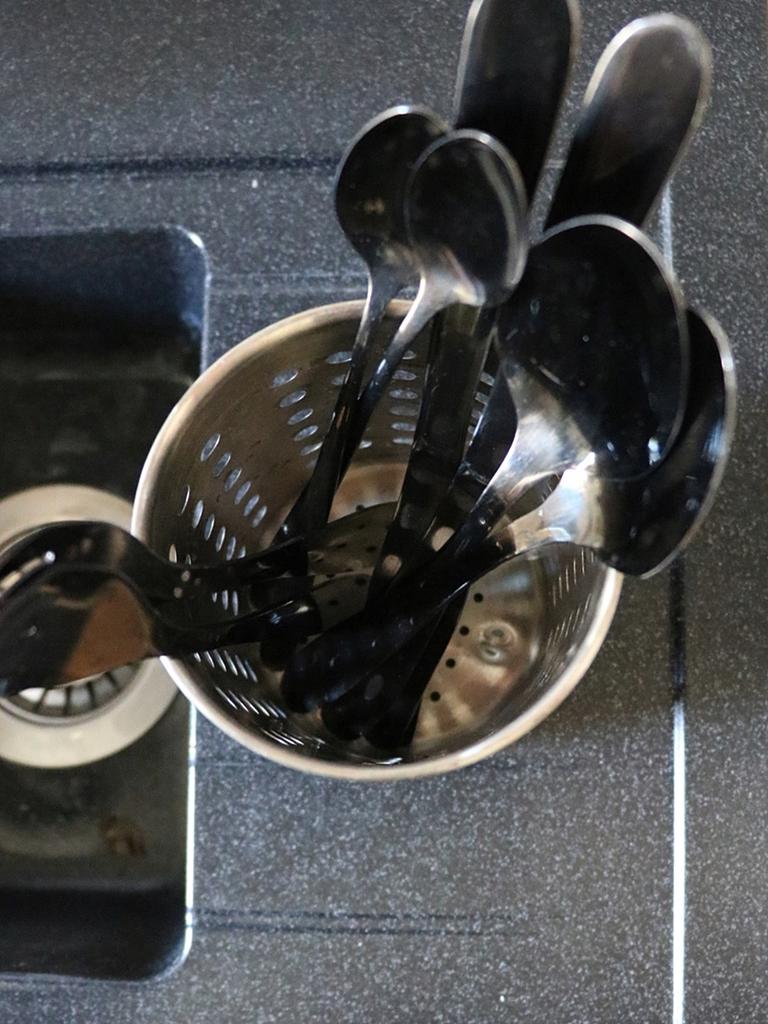 Cutlery Container Organizer Basket Black Steel
