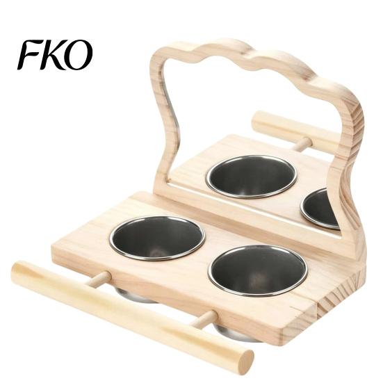 Parrot Feeder Platform 1 Set Platform, Bird Cage with 2 Detachable Stainless Steel Feeding Cups Cups, Wooden Perch Pole, Mirror, Accessories