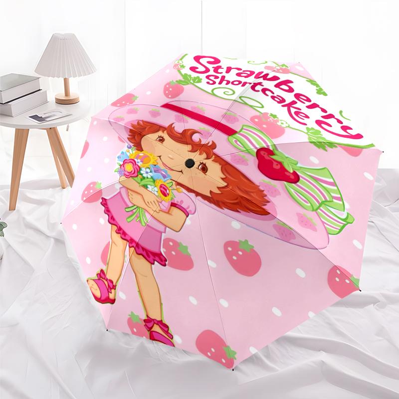 1pc Strawberry Princess2 Umbrella, Sun Protection, And UV Shielding. It Has Eight Sturdy Ribs for Outdoor Use And Perfect Gift