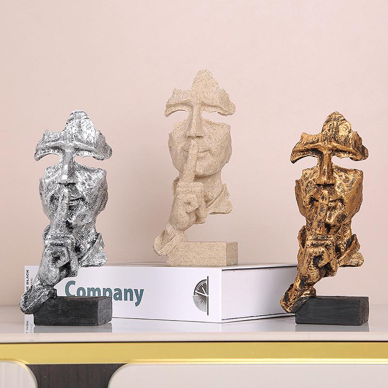 Nordic Abstract Mask Figurine Resin Sculpture For Living Room Office Decor Gift