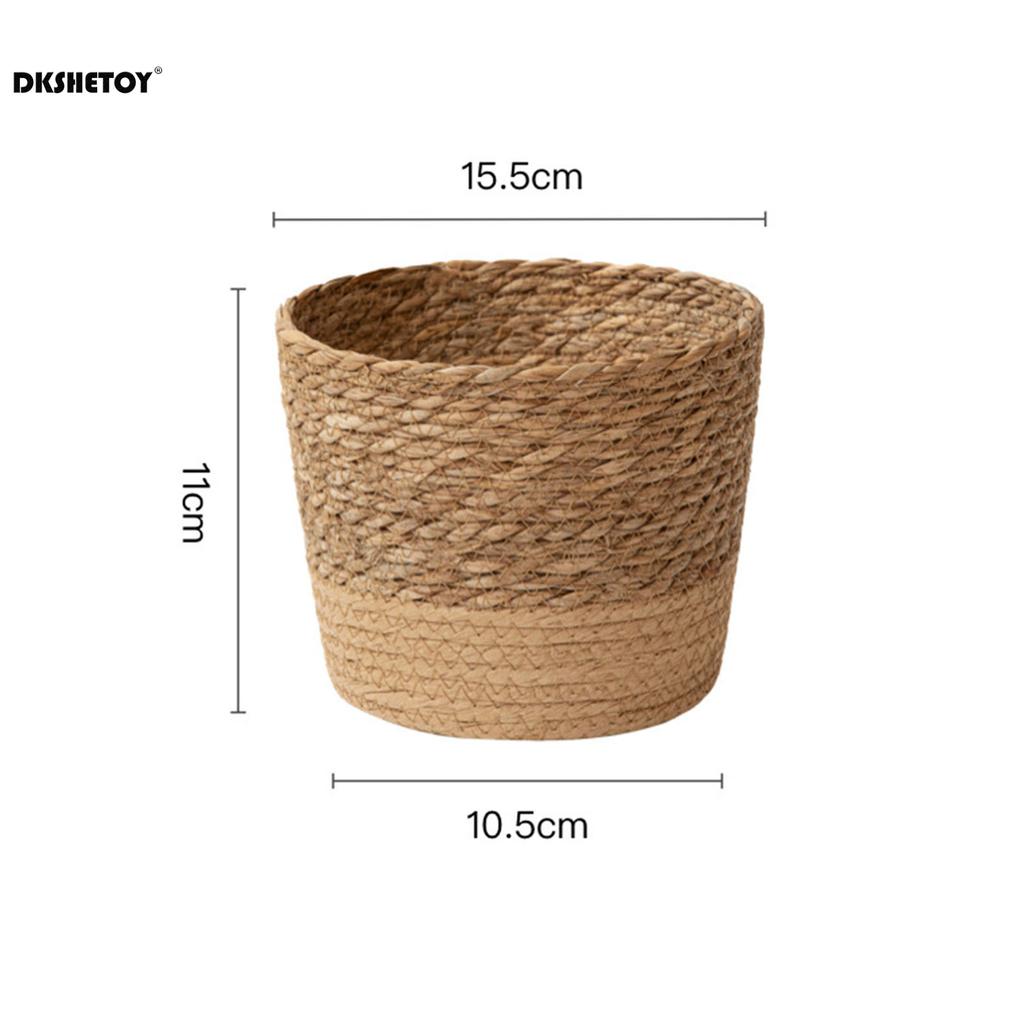 Natural seaweed woven flowerpot Vintage Style Flower Basket Large Capacity Straw Woven Planter for Family Friend Neighbor Gift