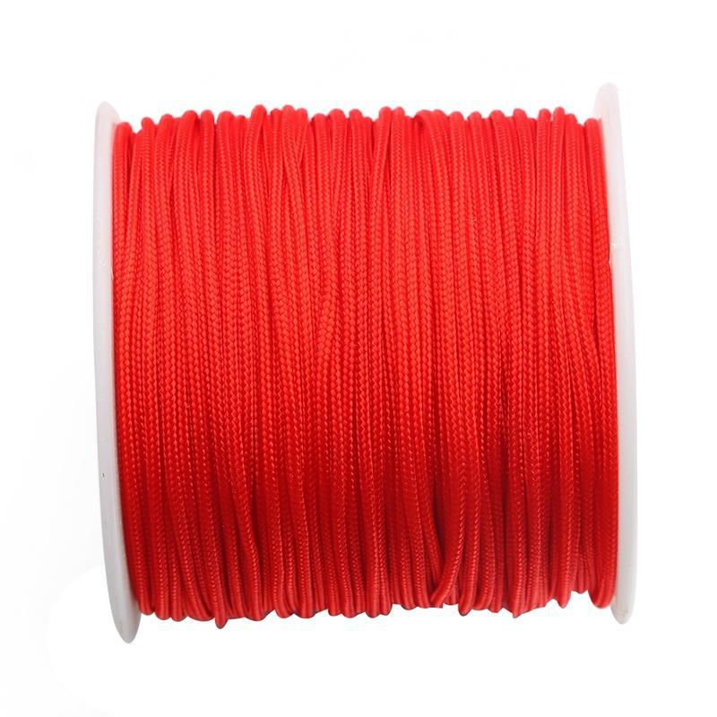 Handmade DIY Red Braided Rope Bracelet with Jade Knot