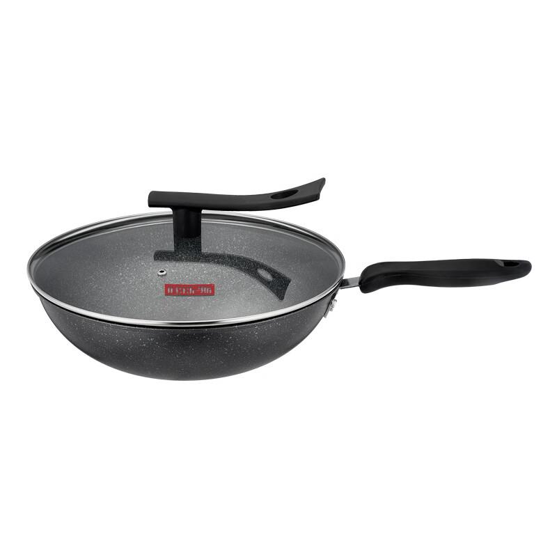 Bernice 32cm Cast Iron Wok with Glass Lid