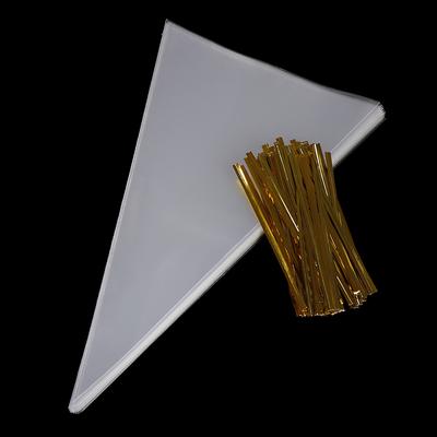 100Pcs Transparent Cone Cellophane Bag Candy Flower Packaging Bag